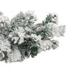 Christmas Garland with LEDs&Flocked Snow Green 32.8' PVC