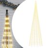 Christmas Tree Light on Flagpole 3000 LEDs Warm White 315"