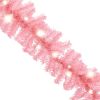 Christmas Garland with LED Lights 66 ft Pink